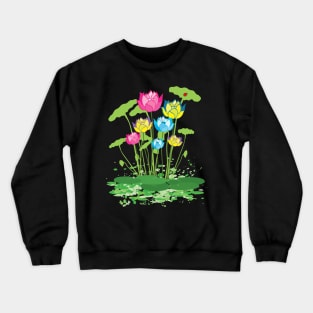 Colorful waterlily flowers Crewneck Sweatshirt